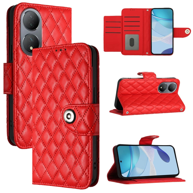 Rhombic Texture Flip Leather Phone Case with Lanyard, For vivo Y78+ / Y78 / V29 Lite, For vivo Y56 / Y16 / Y02s, For vivo Y100 5G Global, For vivo V27 / V27 Pro