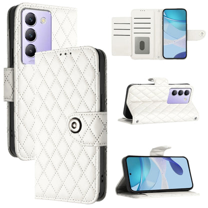 Rhombic Texture Flip Leather Phone Case with Lanyard, For vivo iQOO Z9 / Z9 Turbo, For vivo Y200e / Y100 IDN, For vivo T3 5G IDN / V40 SE, For vivo V30 / V30 Pro