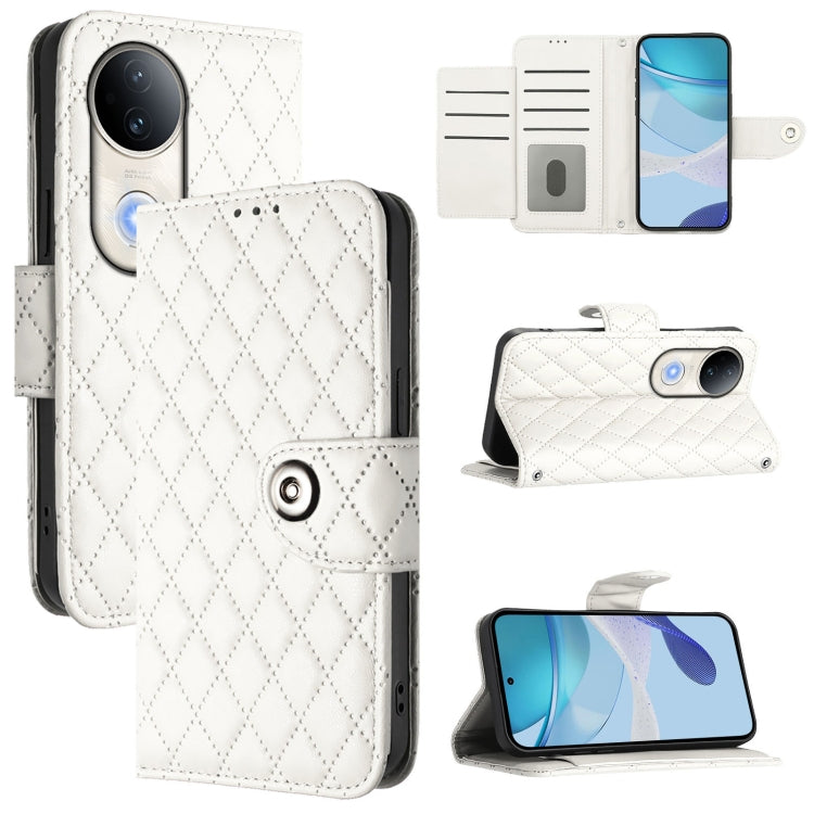 Rhombic Texture Flip Leather Phone Case with Lanyard, For vivo Y29S 5G / Y04 4G Global, For vivo Y29 4G Global, For vivo V50 5G Global, For vivo S20 5G