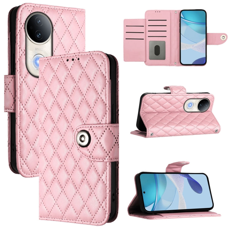 Rhombic Texture Flip Leather Phone Case with Lanyard, For vivo Y29S 5G / Y04 4G Global, For vivo Y29 4G Global, For vivo V50 5G Global, For vivo S20 5G