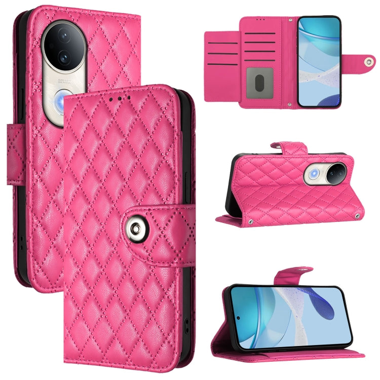 Rhombic Texture Flip Leather Phone Case with Lanyard, For vivo Y29S 5G / Y04 4G Global, For vivo Y29 4G Global, For vivo V50 5G Global, For vivo S20 5G