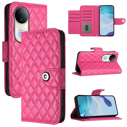 Rhombic Texture Flip Leather Phone Case with Lanyard, For vivo Y29S 5G / Y04 4G Global, For vivo Y29 4G Global, For vivo V50 5G Global, For vivo S20 5G