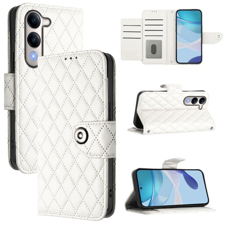 Rhombic Texture Flip Leather Phone Case with Lanyard, For vivo Y29S 5G / Y04 4G Global, For vivo Y29 4G Global, For vivo V50 5G Global, For vivo S20 5G