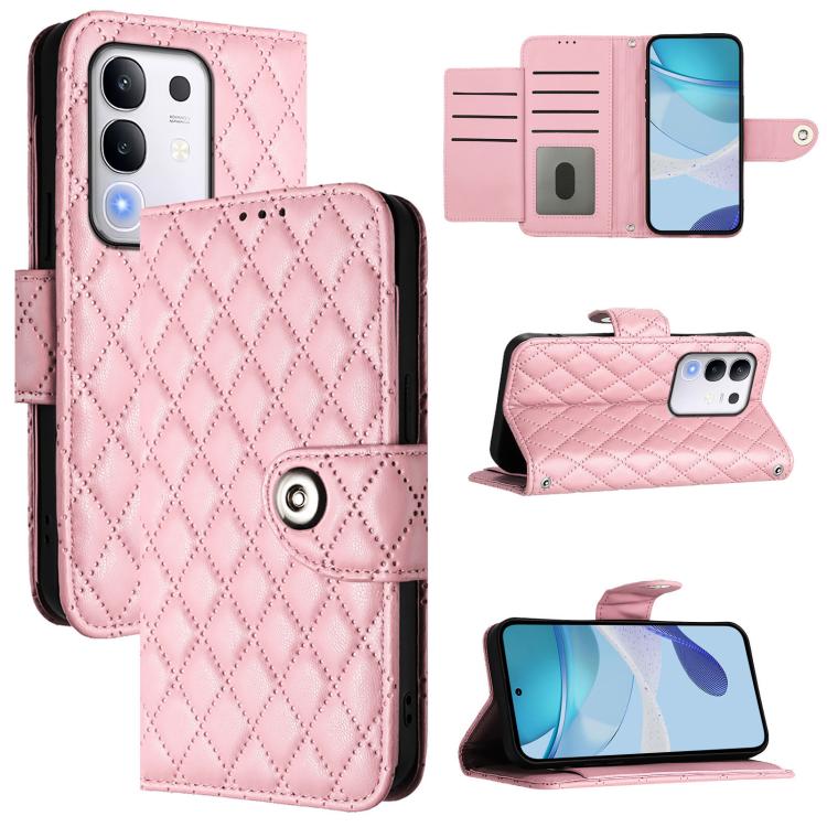 Rhombic Texture Flip Leather Phone Case with Lanyard, For vivo Y29S 5G / Y04 4G Global, For vivo Y29 4G Global, For vivo V50 5G Global, For vivo S20 5G