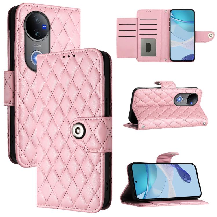 Rhombic Texture Flip Leather Phone Case with Lanyard, For vivo Y29S 5G / Y04 4G Global, For vivo Y29 4G Global, For vivo V50 5G Global, For vivo S20 5G