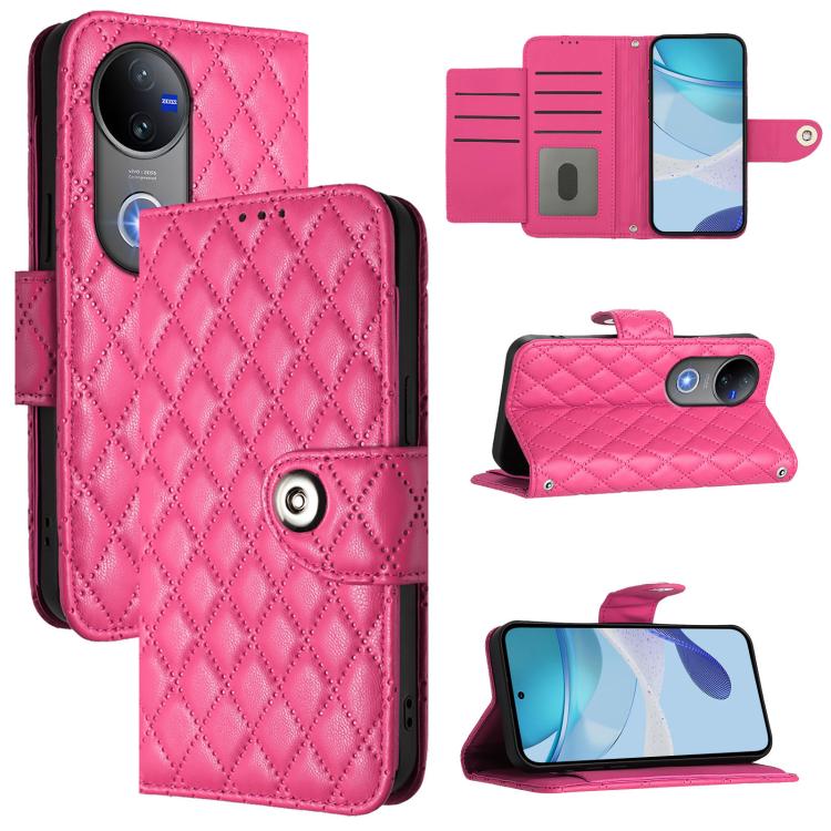 Rhombic Texture Flip Leather Phone Case with Lanyard, For vivo Y29S 5G / Y04 4G Global, For vivo Y29 4G Global, For vivo V50 5G Global, For vivo S20 5G