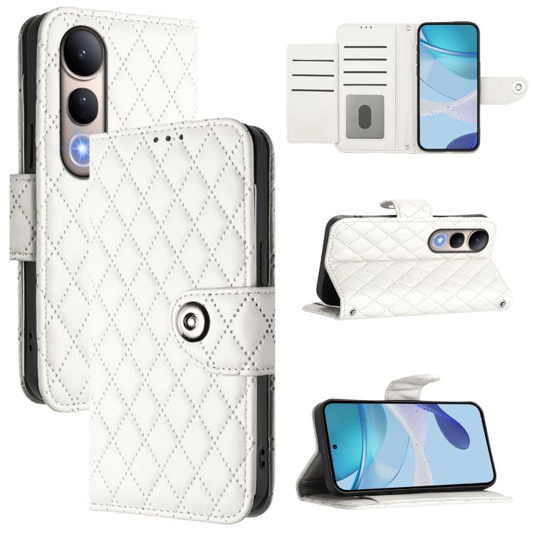Rhombic Texture Flip Leather Phone Case with Lanyard, For vivo S30 Pro mini, For vivo S30, For vivo Y39 5G Global, For vivo V50 Lite 5G