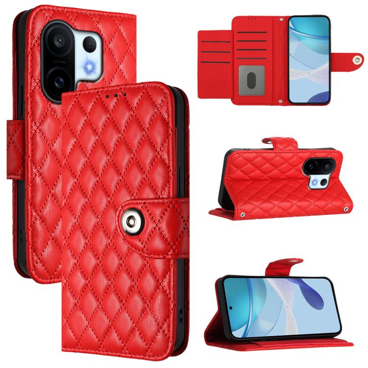 Rhombic Texture Flip Leather Phone Case with Lanyard, For vivo S30 Pro mini, For vivo S30, For vivo Y39 5G Global, For vivo V50 Lite 5G