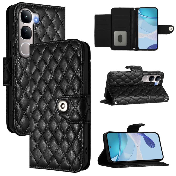 Rhombic Texture Flip Leather Phone Case with Lanyard, For vivo X300 Ultra 5G, For vivo X300 Pro, For vivo X300, For vivo Y31 5G Global