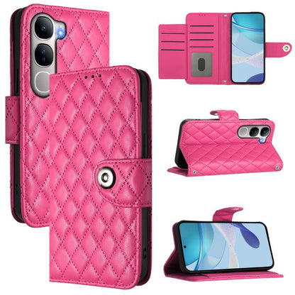 Rhombic Texture Flip Leather Phone Case with Lanyard, For vivo X300 Ultra 5G, For vivo X300 Pro, For vivo X300, For vivo Y31 5G Global