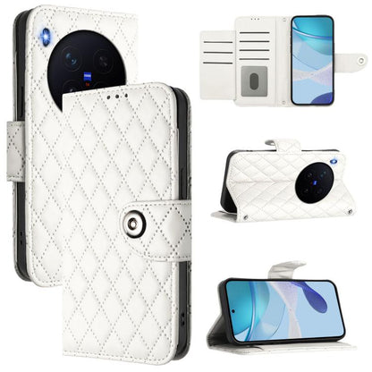 Rhombic Texture Flip Leather Phone Case with Lanyard, For vivo X300 Ultra 5G, For vivo X300 Pro, For vivo X300, For vivo Y31 5G Global