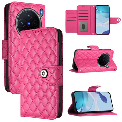 Rhombic Texture Flip Leather Phone Case with Lanyard, For vivo X300 FE 5G Russia / 5G Zeiss, For vivo X300s 5G, For vivo V70 FE 5G, For vivo Y21 5G 2026 Global / Y05 4G
