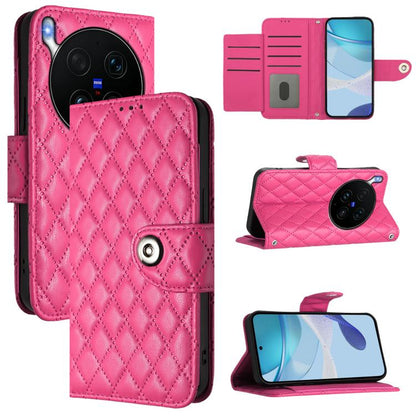 Rhombic Texture Flip Leather Phone Case with Lanyard, For vivo X300 Ultra 5G, For vivo X300 Pro, For vivo X300, For vivo Y31 5G Global