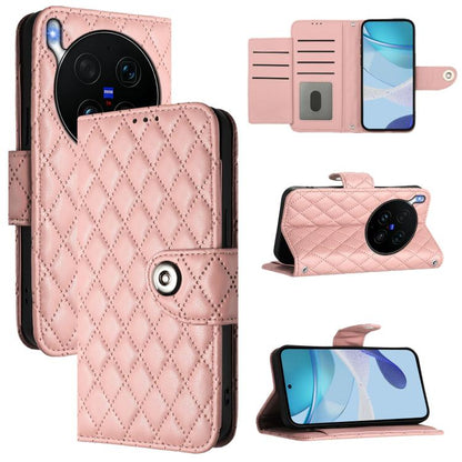 Rhombic Texture Flip Leather Phone Case with Lanyard, For vivo X300 Ultra 5G, For vivo X300 Pro, For vivo X300, For vivo Y31 5G Global