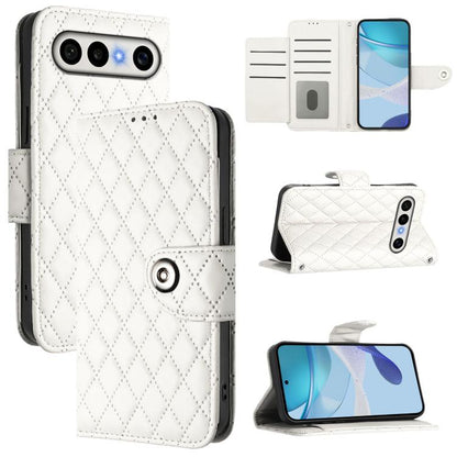 Rhombic Texture Flip Leather Phone Case with Lanyard, For vivo X300 FE 5G Russia / 5G Zeiss, For vivo X300s 5G, For vivo V70 FE 5G, For vivo Y21 5G 2026 Global / Y05 4G