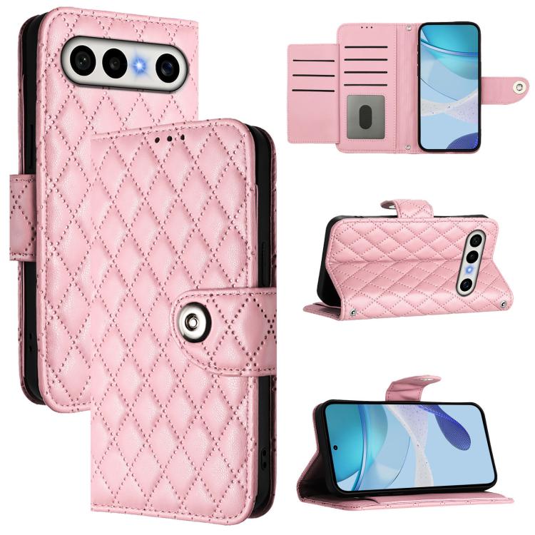 Rhombic Texture Flip Leather Phone Case with Lanyard, For vivo X300 FE 5G Russia / 5G Zeiss, For vivo X300s 5G, For vivo V70 FE 5G, For vivo Y21 5G 2026 Global / Y05 4G