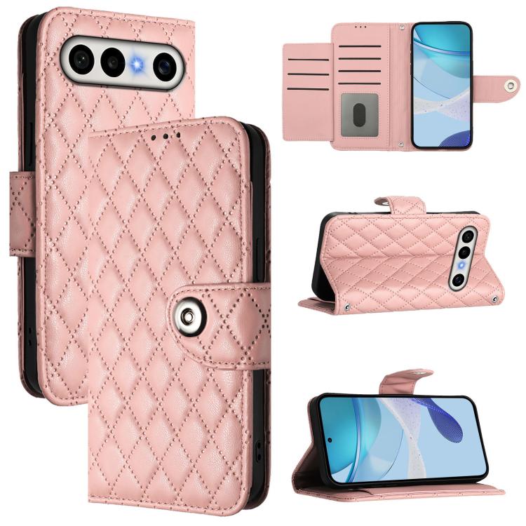 Rhombic Texture Flip Leather Phone Case with Lanyard, For vivo X300 FE 5G Russia / 5G Zeiss, For vivo X300s 5G, For vivo V70 FE 5G, For vivo Y21 5G 2026 Global / Y05 4G