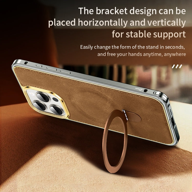 Metal Frame Oil Wax Leather MagSafe Phone Case with Spring Buckle Stand, For iPhone 15 Pro Max, For iPhone 15 Pro, For iPhone 15, For iPhone 14, For iPhone 14 Pro, For iPhone 14 Pro Max Apple Accessories engmet4654 iPhone 15 Pro Max - APEXEL INDIA - Mobile Lens - Mobile Camera Lens - Cellphone Accessories - Phone Lens - Smartphone Lens