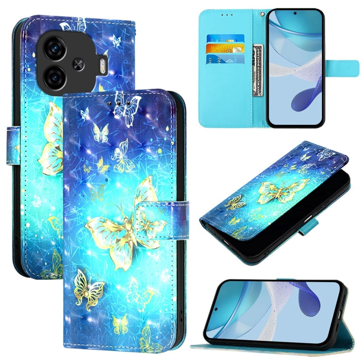 3D Painting Horizontal Flip Leather Phone Case, For vivo iQOO Z9x, For vivo iQOO Z9 / iQOO Z9 Turbo, For vivo Y03 Global