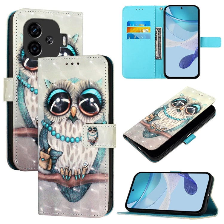3D Painting Horizontal Flip Leather Phone Case, For vivo iQOO Z9x, For vivo iQOO Z9 / iQOO Z9 Turbo, For vivo Y03 Global
