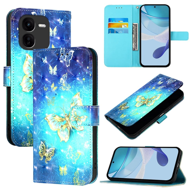 3D Painting Horizontal Flip Leather Phone Case, For vivo iQOO Z9x, For vivo iQOO Z9 / iQOO Z9 Turbo, For vivo Y03 Global