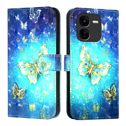 3D Painting Horizontal Flip Leather Phone Case, For vivo iQOO Z9x, For vivo iQOO Z9 / iQOO Z9 Turbo, For vivo Y03 Global