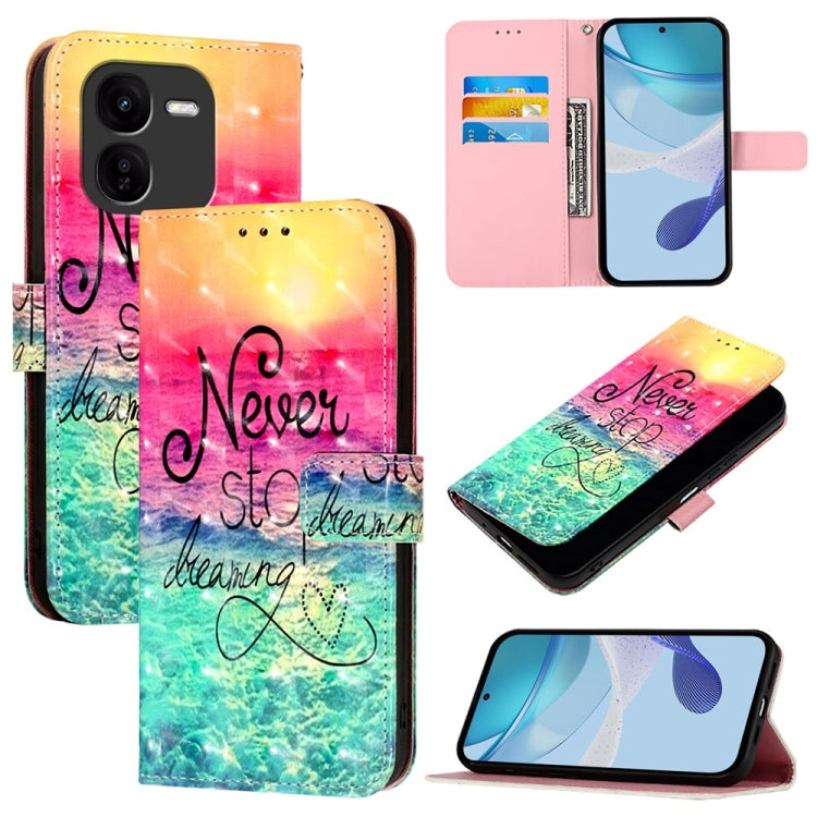 3D Painting Horizontal Flip Leather Phone Case, For vivo iQOO Z9x, For vivo iQOO Z9 / iQOO Z9 Turbo, For vivo Y03 Global