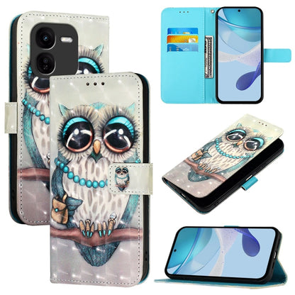 3D Painting Horizontal Flip Leather Phone Case, For vivo iQOO Z9x, For vivo iQOO Z9 / iQOO Z9 Turbo, For vivo Y03 Global