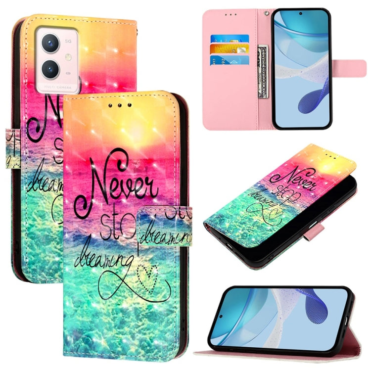 3D Painting Horizontal Flip Leather Phone Case, For vivo Y77 5G Global, For vivo S10e 5G / V23e 4G / 5G / Y75 4G, For vivo Y33s 4G Global / Y21 / Y21s / Y21t