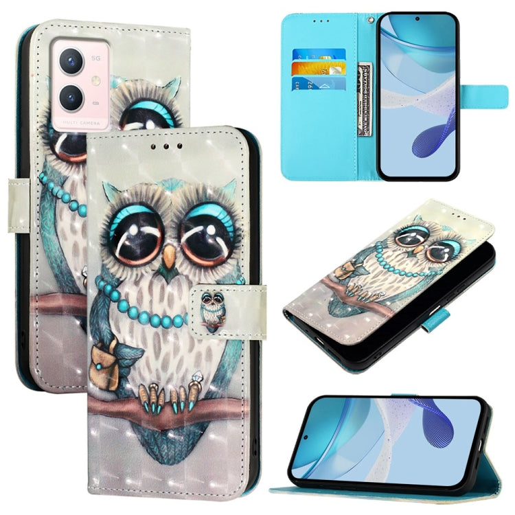 3D Painting Horizontal Flip Leather Phone Case, For vivo Y77 5G Global, For vivo S10e 5G / V23e 4G / 5G / Y75 4G, For vivo Y33s 4G Global / Y21 / Y21s / Y21t