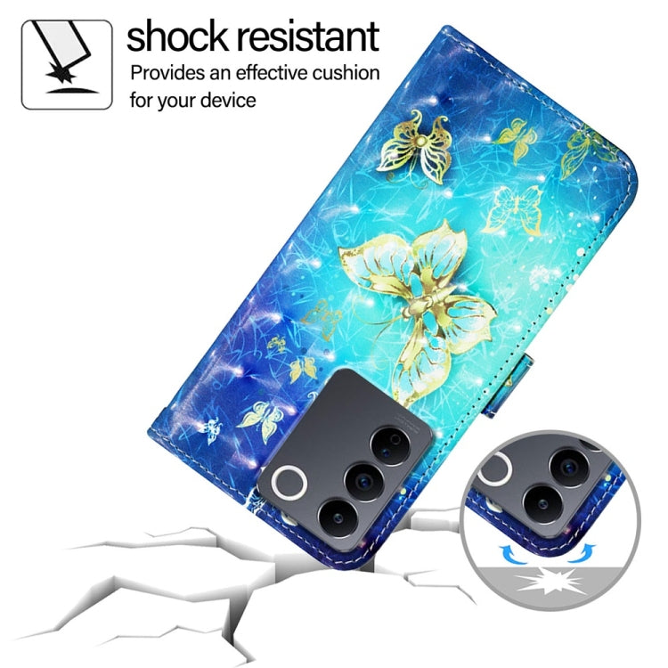 3D Painting Horizontal Flip Leather Phone Case, For vivo V27 Global / V27 Pro Global, For vivo V27e 4G Global / T2 4G Global, For vivo Y02s / Y16 / Y35 5G