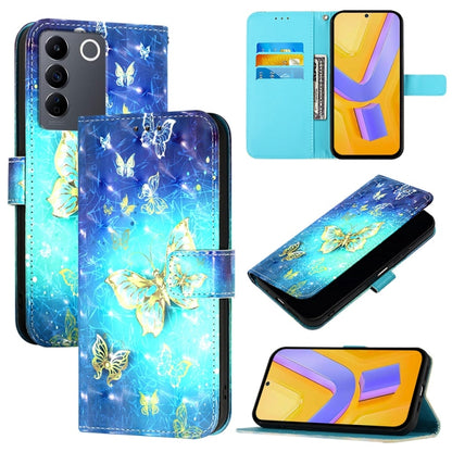 3D Painting Horizontal Flip Leather Phone Case, For vivo V27 Global / V27 Pro Global, For vivo V27e 4G Global / T2 4G Global, For vivo Y02s / Y16 / Y35 5G