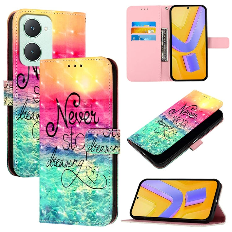 3D Painting Horizontal Flip Leather Phone Case, For vivo iQOO Z9x, For vivo iQOO Z9 / iQOO Z9 Turbo, For vivo Y03 Global