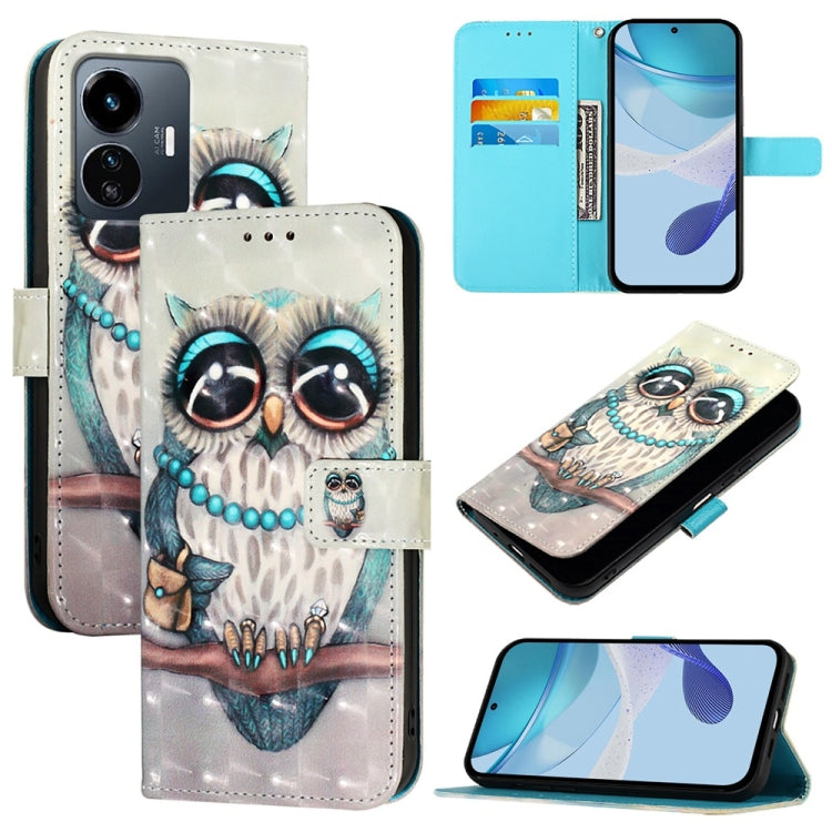 3D Painting Horizontal Flip Leather Phone Case, For vivo Y77 5G Global, For vivo S10e 5G / V23e 4G / 5G / Y75 4G, For vivo Y33s 4G Global / Y21 / Y21s / Y21t