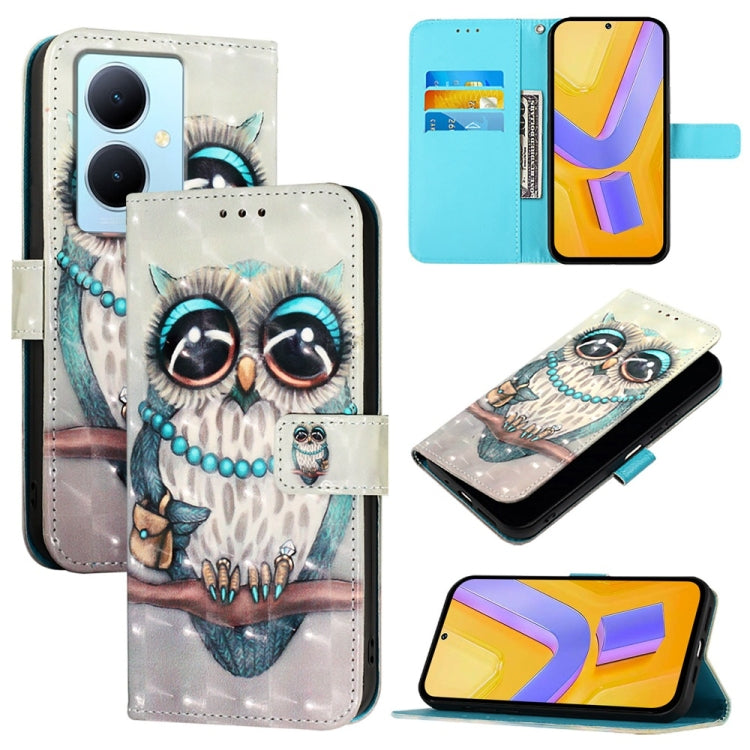 3D Painting Horizontal Flip Leather Phone Case, For vivo Y78 Global / Y78+ Global / V29 Lite, For vivo Y56 / Y16 / Y02s Global, For vivo Y100 5G Global