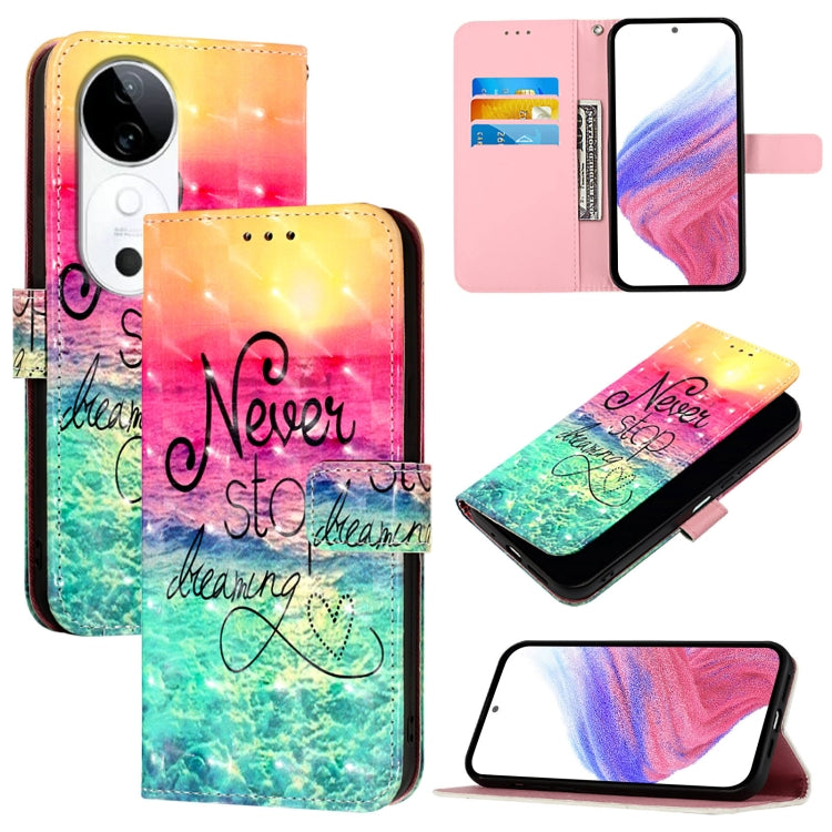 3D Painting Horizontal Flip Leather Phone Case, For vivo S19 Pro, For vivo S19, For vivo Y28 4G