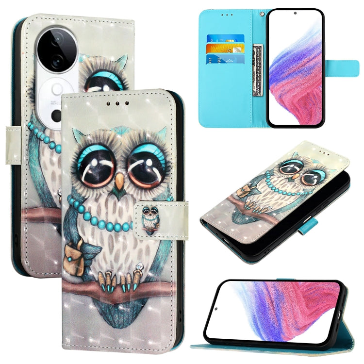 3D Painting Horizontal Flip Leather Phone Case, For vivo S19 Pro, For vivo S19, For vivo Y28 4G