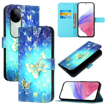 3D Painting Horizontal Flip Leather Phone Case, For vivo V40e 5G India, For vivo Y300 Pro, For vivo iQOO Z9s Pro 5G India