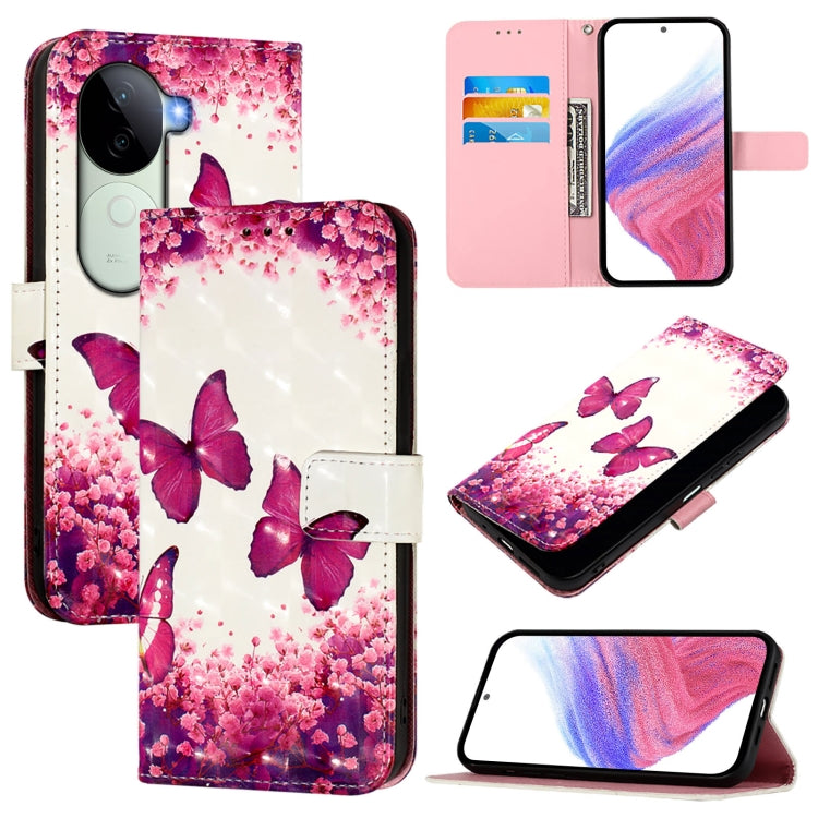 3D Painting Horizontal Flip Leather Phone Case, For vivo V40e 5G India, For vivo Y300 Pro, For vivo iQOO Z9s Pro 5G India