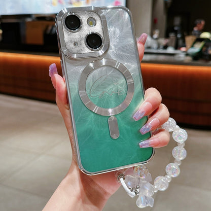 Dual-Love Feather Gradient Glitter Bracelets Magsafe TPU Phone Case, For iPhone 13 Pro Max, For iPhone 13 Pro, For iPhone 13, For iPhone 12 Apple Accessories engdua4680 More iPhone Cases - APEXEL INDIA - Mobile Lens - Mobile Camera Lens - Cellphone Accessories - Phone Lens - Smartphone Lens
