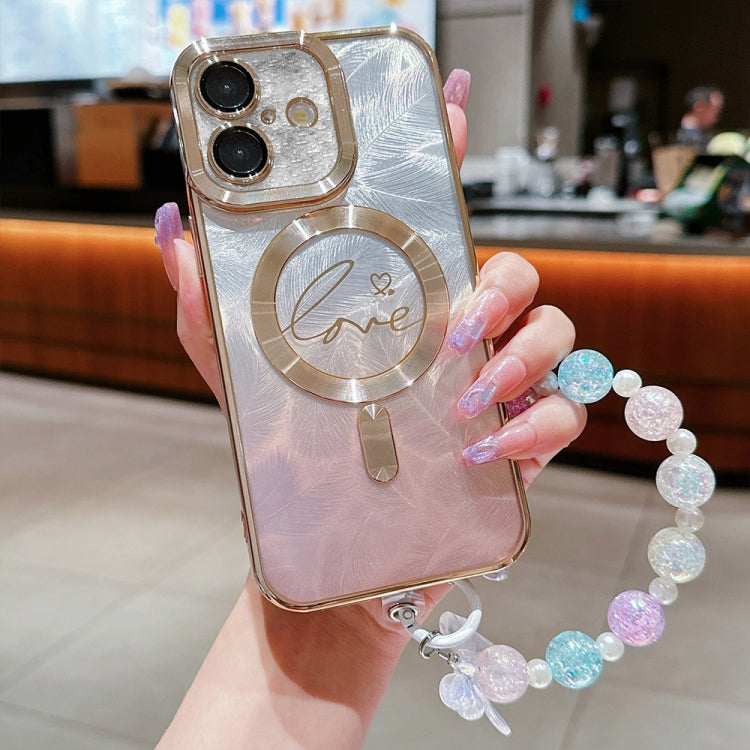 Dual-Love Feather Gradient Glitter Bracelets Magsafe TPU Phone Case, For iPhone 16 Pro Max, For iPhone 16 Pro, For iPhone 16 Plus, For iPhone 16 Apple Accessories engdua4692 iPhone 16 Pro Max - APEXEL INDIA - Mobile Lens - Mobile Camera Lens - Cellphone Accessories - Phone Lens - Smartphone Lens