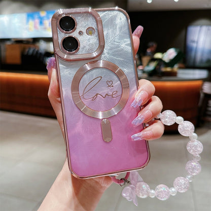 Dual-Love Feather Gradient Glitter Bracelets Magsafe TPU Phone Case, For iPhone 16 Pro Max, For iPhone 16 Pro, For iPhone 16 Plus, For iPhone 16 Apple Accessories engdua4692 iPhone 16 Pro Max - APEXEL INDIA - Mobile Lens - Mobile Camera Lens - Cellphone Accessories - Phone Lens - Smartphone Lens