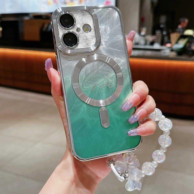 Dual-Love Feather Gradient Glitter Bracelets Magsafe TPU Phone Case, For iPhone 16 Pro Max, For iPhone 16 Pro, For iPhone 16 Plus, For iPhone 16 Apple Accessories engdua4692 iPhone 16 Pro Max - APEXEL INDIA - Mobile Lens - Mobile Camera Lens - Cellphone Accessories - Phone Lens - Smartphone Lens
