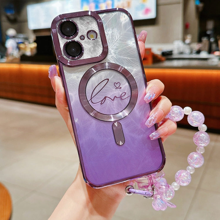 Dual-Love Feather Gradient Glitter Bracelets Magsafe TPU Phone Case, For iPhone 16 Pro Max, For iPhone 16 Pro, For iPhone 16 Plus, For iPhone 16 Apple Accessories engdua4692 iPhone 16 Pro Max - APEXEL INDIA - Mobile Lens - Mobile Camera Lens - Cellphone Accessories - Phone Lens - Smartphone Lens