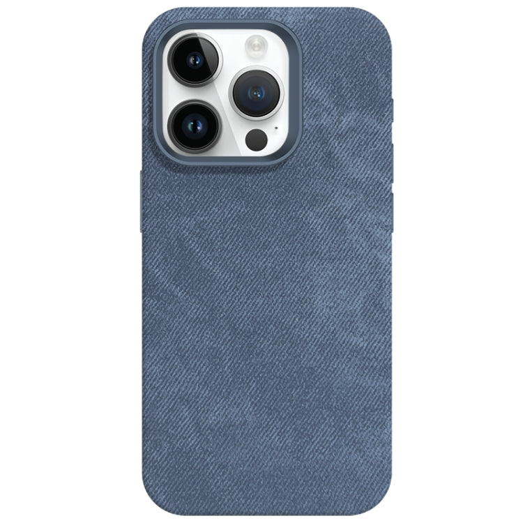 Skin Feel Denim Leather MagSafe Phone Case, For iPhone 14 Pro, For iPh