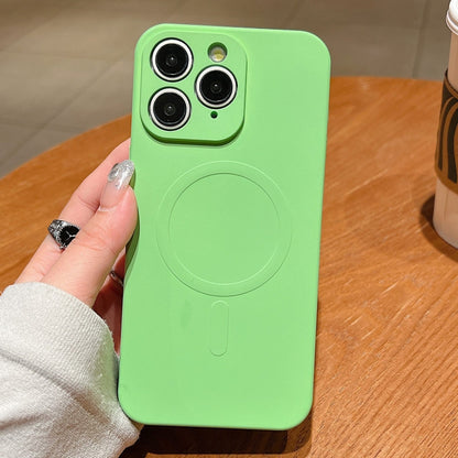 Solid Color Liquid Silicone MagSafe Magnetic Phone Case, For iPhone 11 Pro Max Apple Accessories engsol5664 More iPhone Cases - APEXEL INDIA - Mobile Lens - Mobile Camera Lens - Cellphone Accessories - Phone Lens - Smartphone Lens