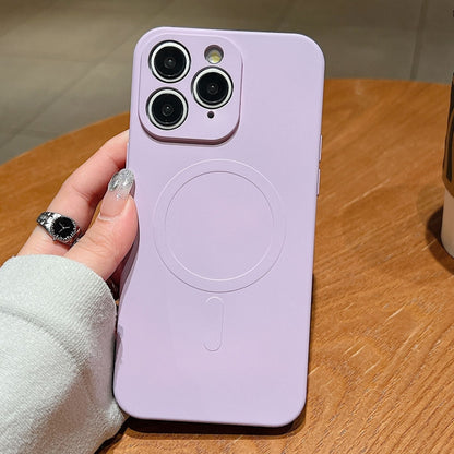 Solid Color Liquid Silicone MagSafe Magnetic Phone Case, For iPhone 11 Pro Max Apple Accessories engsol5664 More iPhone Cases - APEXEL INDIA - Mobile Lens - Mobile Camera Lens - Cellphone Accessories - Phone Lens - Smartphone Lens