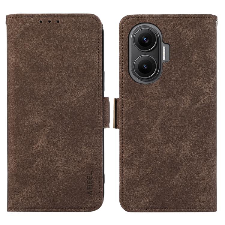 ABEEL Frosted Magnetic RFID Leather Phone Case, For Redmi Turbo 4 Pro, For Redmi Turbo 4, For Redmi 14C 4G