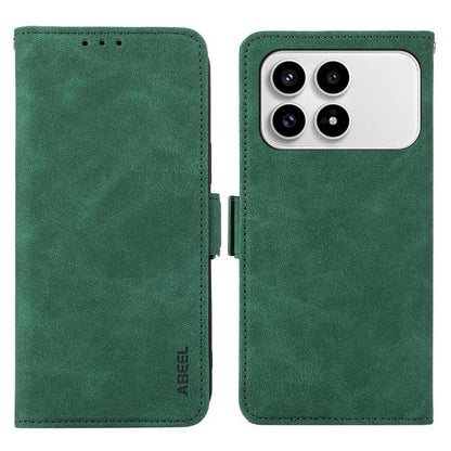 ABEEL Frosted Magnetic RFID Leather Phone Case, For Redmi Note 15 Pro 4G Global 163.2mm, For Redmi K90/Poco F8 Pro, For Redmi Note 15 Pro 5G Global 163.6mm, For Redmi 15C 5G / 4G EU 173mm