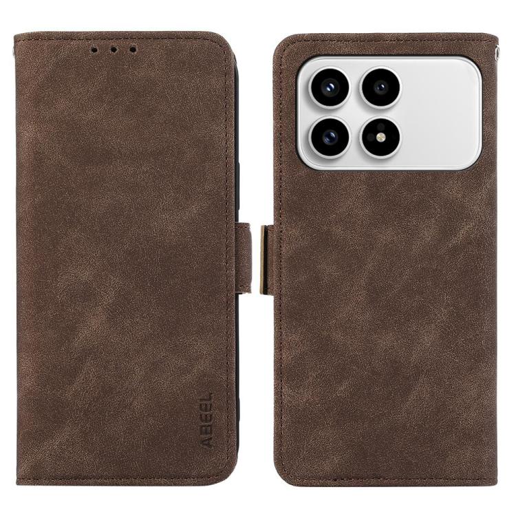 ABEEL Frosted Magnetic RFID Leather Phone Case, For Redmi Note 15 Pro 4G Global 163.2mm, For Redmi K90/Poco F8 Pro, For Redmi Note 15 Pro 5G Global 163.6mm, For Redmi 15C 5G / 4G EU 173mm